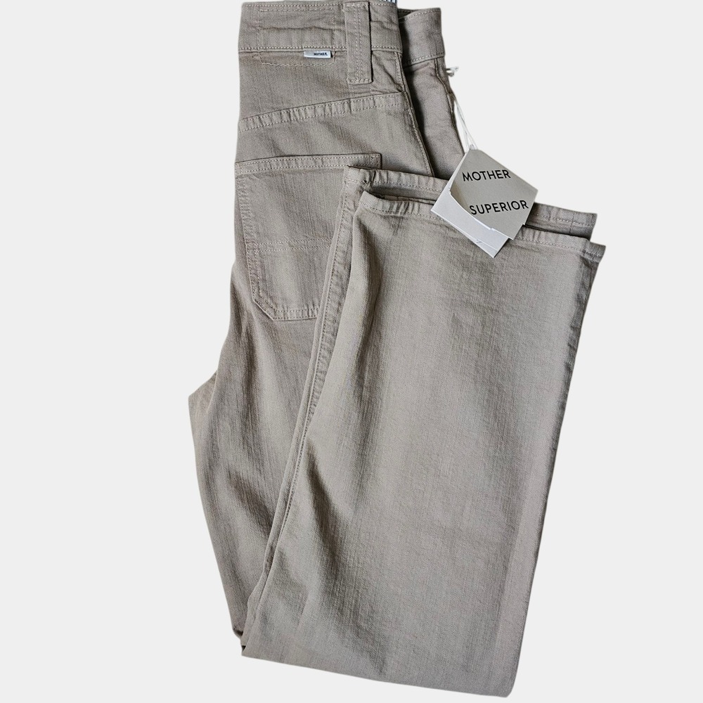 Mother Superior Quartet Breaker Skimp Women 24 Tan Utility Straight Leg Jeans